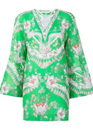Emilio Pucci платье мини с V-образным вырезом и принтом Rugiada