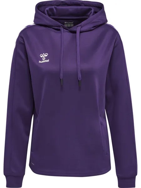 Толстовка Hummel Hoodie Hmlcore Xk Poly Sweat Hoodie Woman, цвет ACAI/WHITE