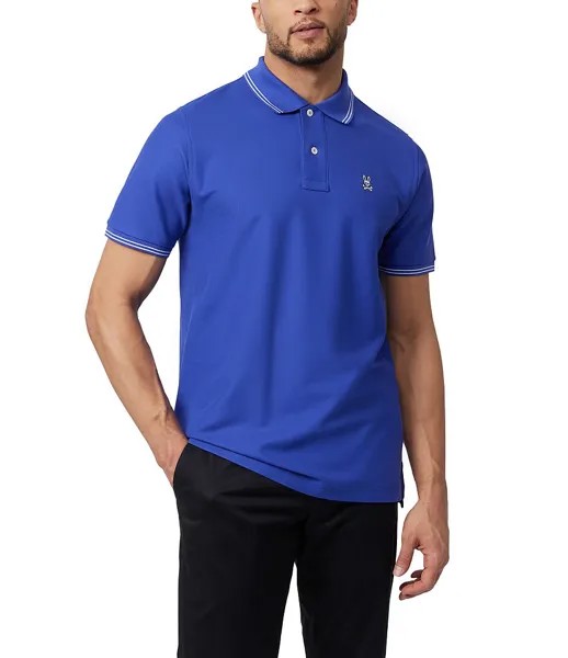 Рубашка поло с короткими рукавами Psycho Bunny Modern Fit Logan Pique, синий