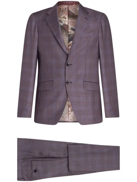 Шерстяной костюм в клетку ETRO, фиолетовый