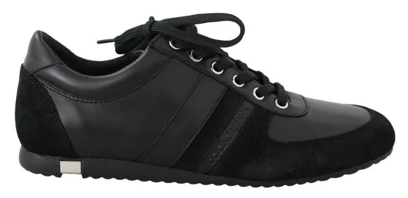 DOLCE - GABBANA Обувь Кроссовки Черные кожаные повседневные мужские кроссовки с логотипом. ЕС39/США6