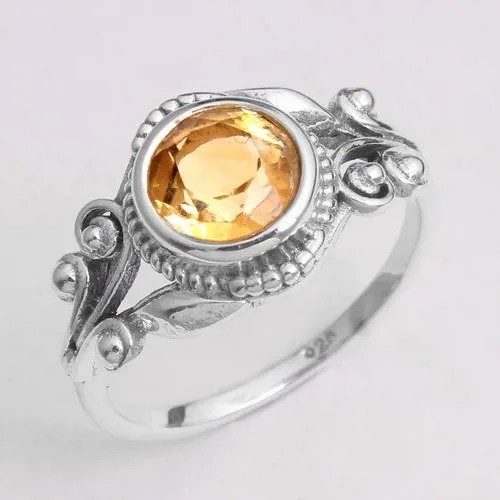 Кольцо с цитрином, серебряные украшения, кольцо с драгоценным камнем, массивные украшения, кольцо ручной работы