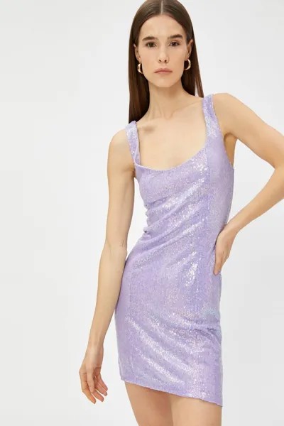 Платье для вечернего и выпускного вечера - Фиолетовый - А-силуэт Koton, фиолетовый