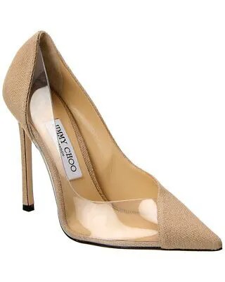 Jimmy Choo Cass 110 Женские туфли-лодочки из льна и винила