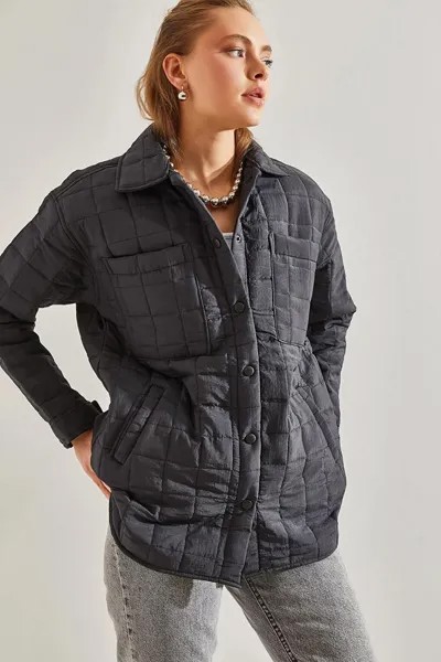 Женское стеганое пальто с 4 карманами SHADE, черный