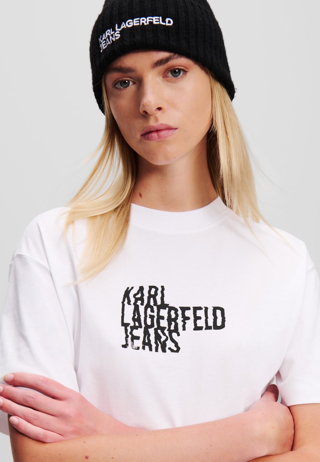 Футболка с набивным рисунком LOGO Karl Lagerfeld, белый