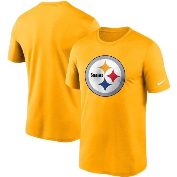 Мужская золотая футболка с логотипом Pittsburgh Steelers Essential Legend Performance Nike