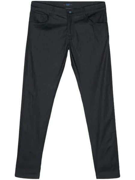 Kiton зауженные джинсы с заниженной талией, синий