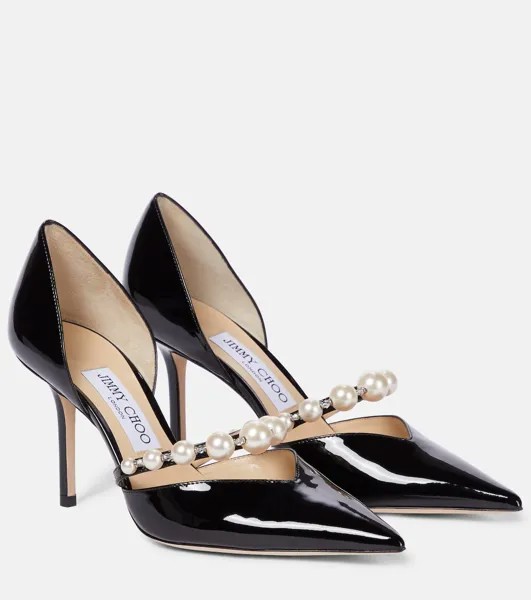 Туфли-лодочки Aurelie 85 из лакированной кожи Jimmy Choo, черный