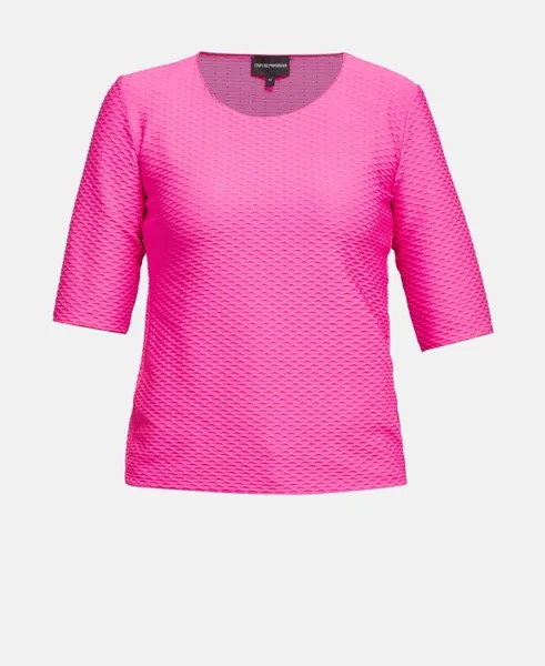 Пуловер с короткими рукавами Emporio Armani, неоново-розовый
