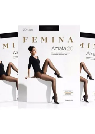 Женские колготки Femina, Modello 40 den, PUSH-UP, набор 3 шт., карамельный, размер 4