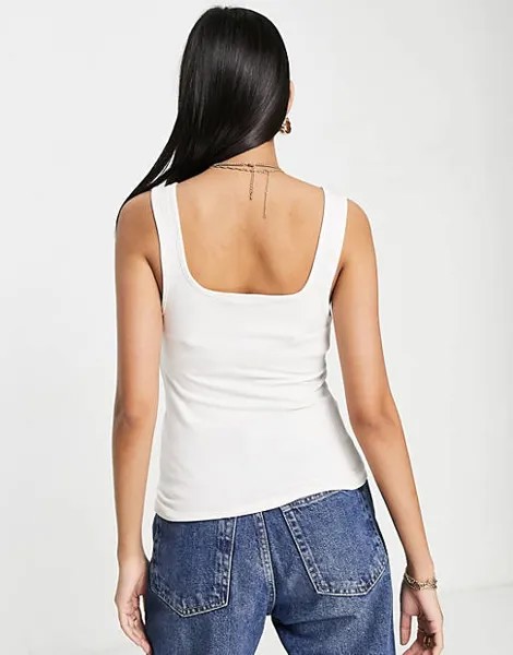 Белый жилет с ковшом спереди и сзади ASOS DESIGN