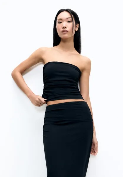Топ GATHERED BANDEAU PULL&BEAR, черный