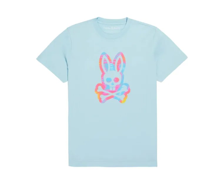 Мужская футболка из морской пены с рисунком Montgomery Psycho Bunny B6U948Y1PC-SEF, синий