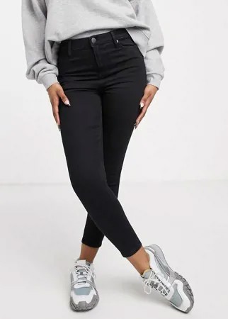 Черные зауженные джинсы до щиколотки с завышенной талией Miss Selfridge Emily-Черный цвет