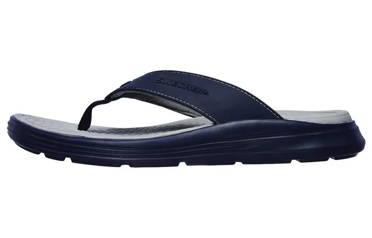 Свободные шлепанцы мужские темно-синие/серые Skechers