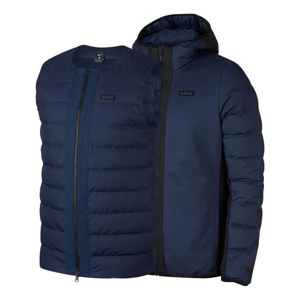 Куртка Nike Lebron Windproof Warm Zip Hooded Down Jacket 'Blue', синий