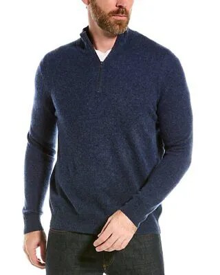 Magaschoni Кашемировый свитер с молнией 1/4, мужской синий, размер S
