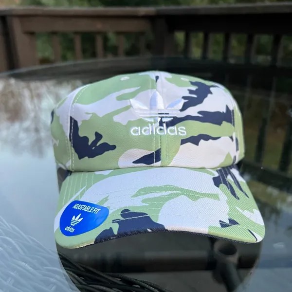 Adidas Camo Мужская регулируемая кепка с логотипом Зеленый/Темно-синий/Бежевый