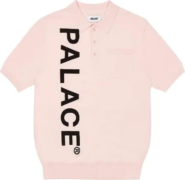 Поло Palace Intarsia Font Polo 'Pink', розовый