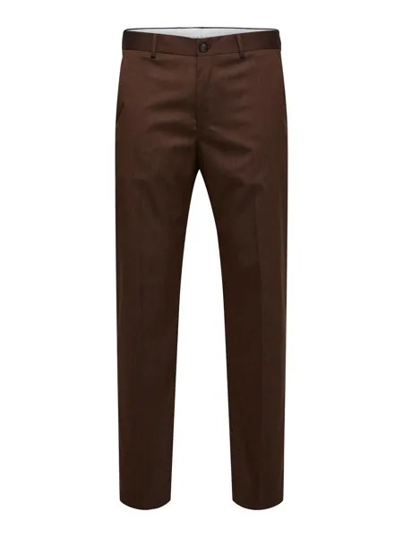Обычные брюки чинос SELECTED HOMME Logan, темно коричневый