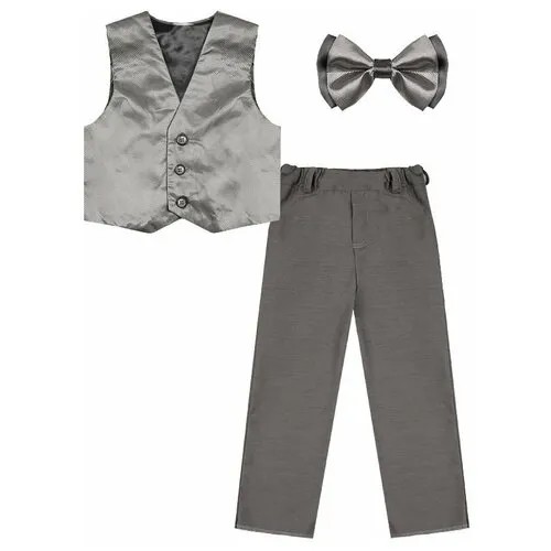 Школьная форма радуга дети, жилет и брюки, размер 28/110, серебряный, серый