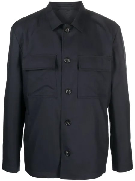 Lardini куртка-рубашка Attitude из смесовой шерсти, синий