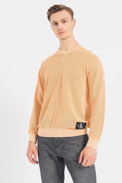 Свитер с овальным вырезом Calvin Klein Jeans, оранжевый