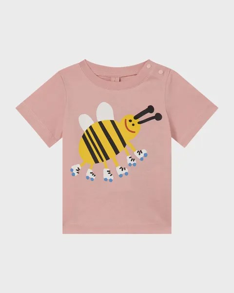 Футболка с короткими рукавами и принтом «Шмель», размер 12–36 м Stella McCartney Kids, цвет Pink