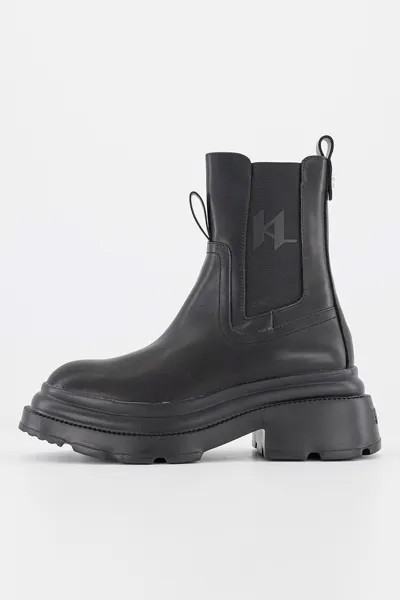 Кожаные ботинки челси на массивном каблуке Karl Lagerfeld, черный