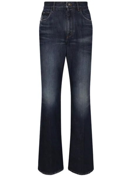 Dolce & Gabbana длинные джинсы bootcut с логотипом, синий