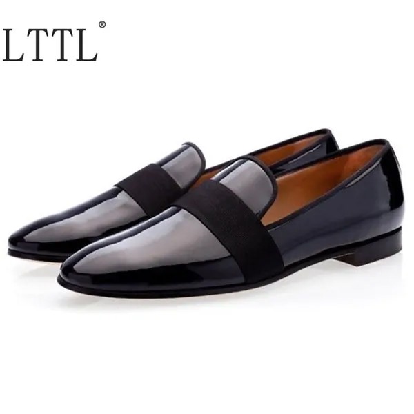 Туфли LTTL мужские лакированные, повседневные Мокасины, без застежки, Классическая обувь, итальянский дизайн, плоская подошва, обувь для вече...
