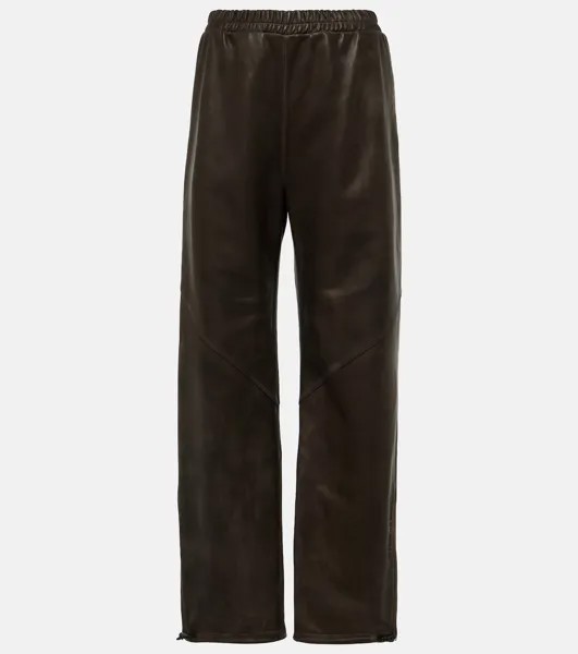 Спортивные брюки из тисненой кожи Acne Studios, коричневый