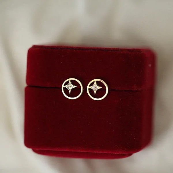 CMajor 9K однотонные золотые серьги модные милые темпераментные нежные простые серьги-кольца в форме звезды подарок для женщин