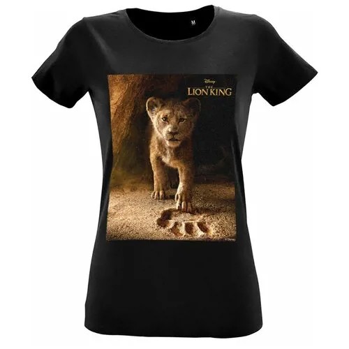 Футболка женская Lion King Footprint, черная, размер S