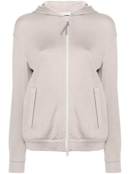 Brunello Cucinelli худи с декором Monili, нейтральный цвет
