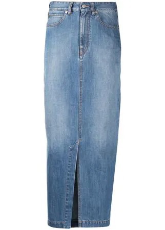 Victoria Victoria Beckham джинсовая юбка макси с завышенной талией