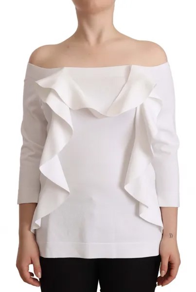 Блузка D.EXTERIOR, белый женский топ с открытыми плечами и длинными рукавами IT44/US10/L Рекомендуемая розничная цена 400 долларов США