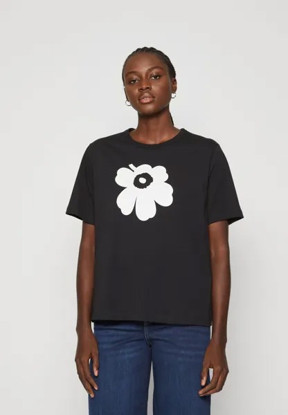 Футболка с принтом ERNA UNIKKO PLACEMENT Marimekko, цвет black/off-white