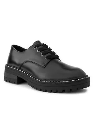 SUGAR Женские черные 1-дюймовые туфли-оксфорды на платформе со стежком Kaelie Toe на блочном каблуке 10 м