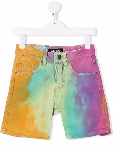 Molo tie dye-print denim shorts