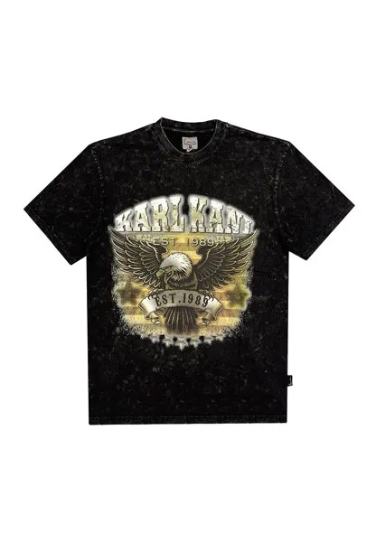 Футболка с принтом SMALL SIGNATURE WASHED EAGLE Karl Kani, цвет black