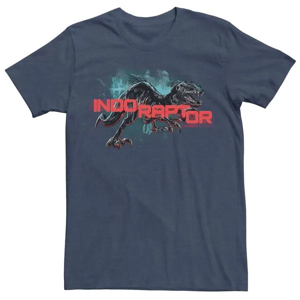 Мужская футболка с портретом Indo Raptor Splatter Jurassic World