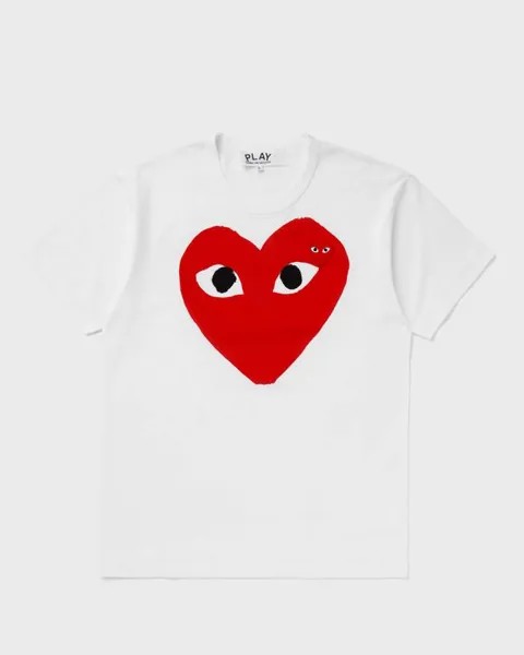 Футболка Comme Des Garçons Play T-Shirt Red Emblem Knit, белый