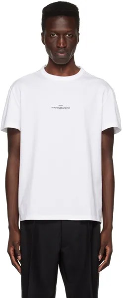 Белая футболка с вышивкой Maison Margiela
