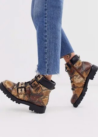 Ботинки со змеиной отделкой ASOS DESIGN Avenue-Мульти