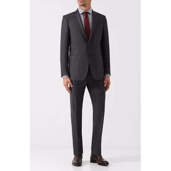 Шерстяной костюм с пиджаком на двух пуговицах Ermenegildo Zegna