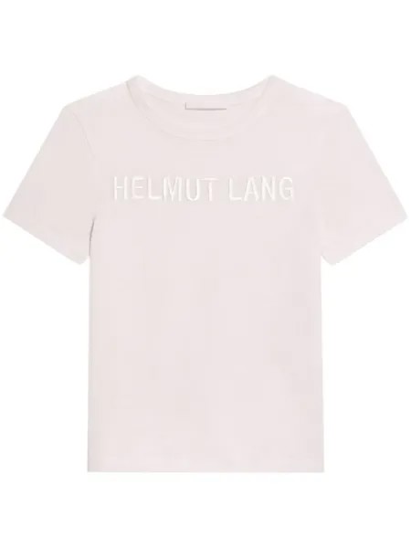 Helmut Lang футболка с вышитым логотипом, белый