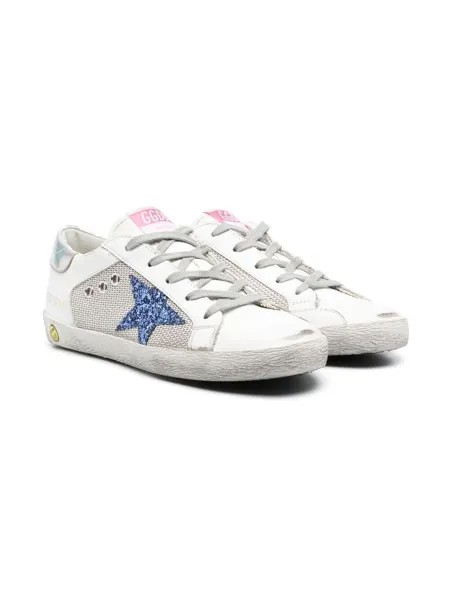 Golden Goose Kids кеды Superstar с блестками