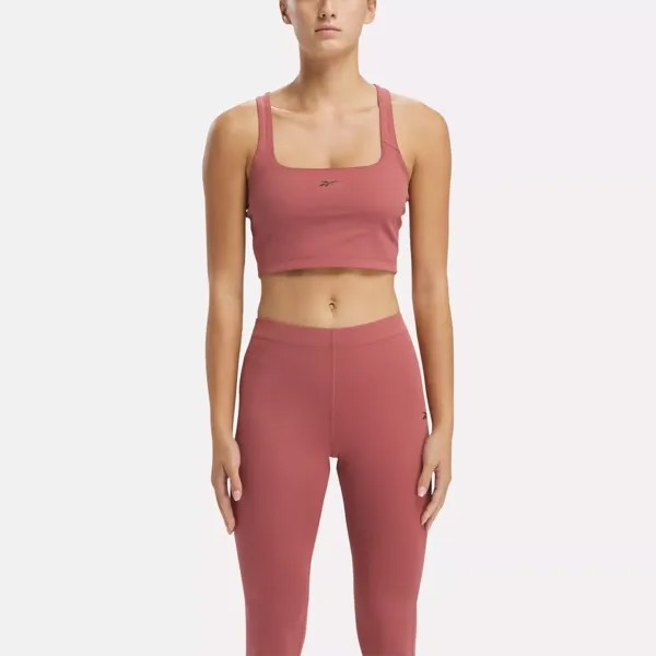 Укороченный топ с персиковым принтом для йоги Reebok, малиновый